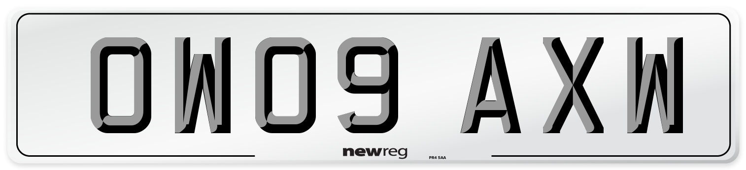 OW09 AXW Number Plate from New Reg